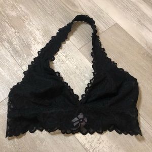 Victoria’s Secret PINK black lace halter bralette